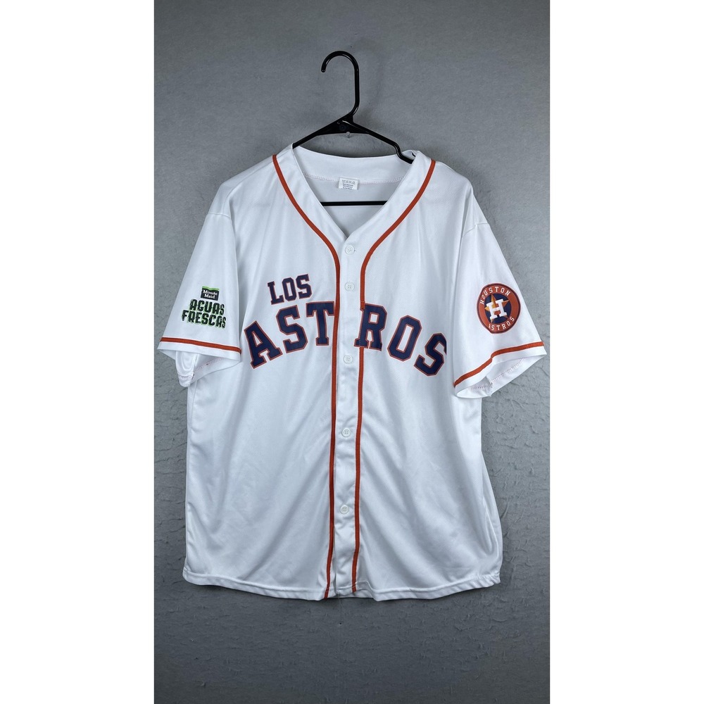Houston Astros Jersey Mens XL White MLB Baseball Los Astros‎ Aguas Frescas Promo